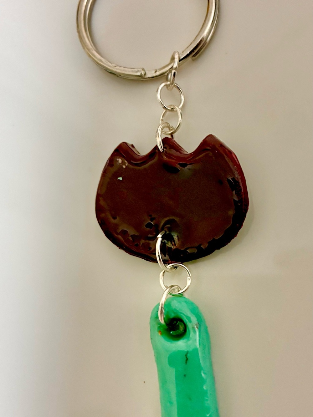 Polymer clay tulip keychain